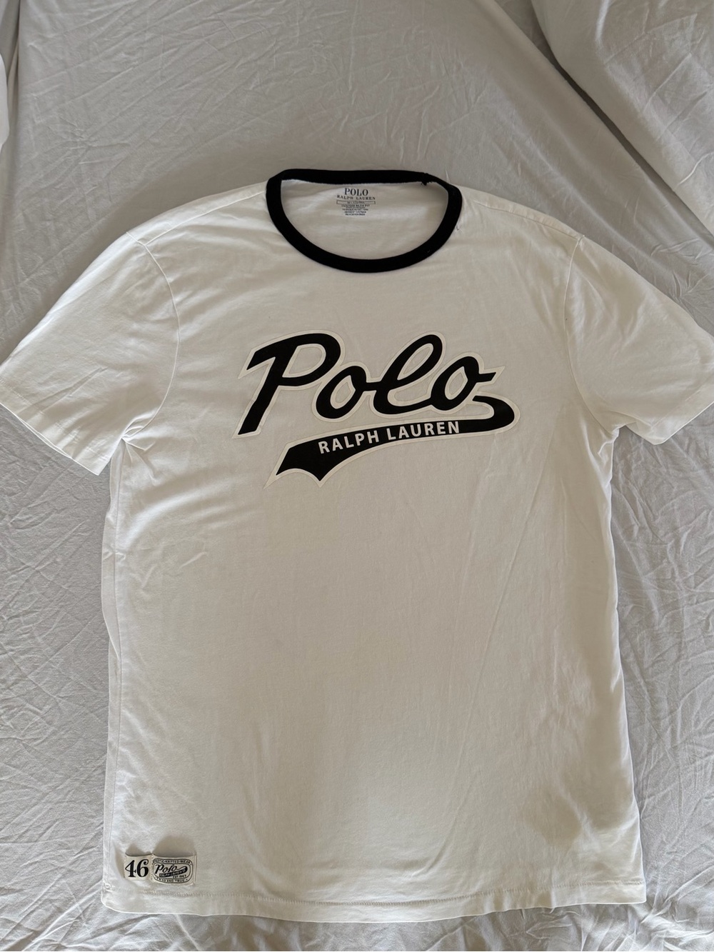 Polo by Ralph Lauren White T‑Shirt with Black Logo Ringer